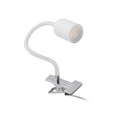 Lampe à poser flexible à pince TOP WHITE metal blanc Minimaliste 