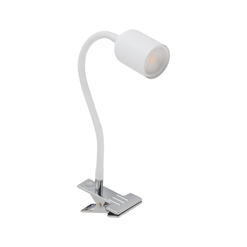 Lampe à poser flexible à pince TOP WHITE metal blanc Minimaliste 