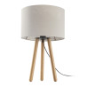 Lampe à poser TOKYO NATURE bois clair et lin beige gris Nature Scandinave 