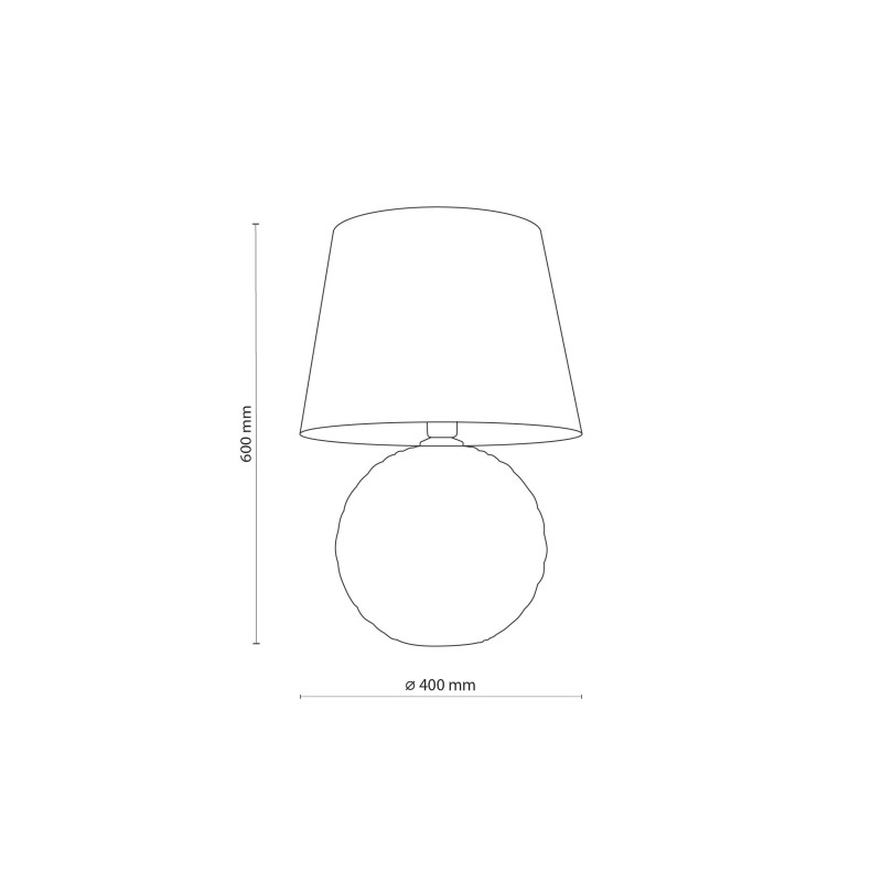 Lampe à poser SANTANA WHITE verre blanc abat-jour tissu Minimaliste 