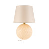 Lampe à poser SANTANA ECRU verre beige abat-jour tissu Minimaliste 