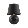 Lampe à poser SANTANA BLACK verre noir abat-jour tissu Minimaliste 