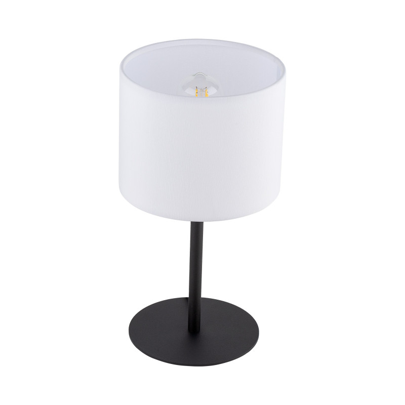 Lampe à poser RONDO WHITE tissu blanc Minimaliste 