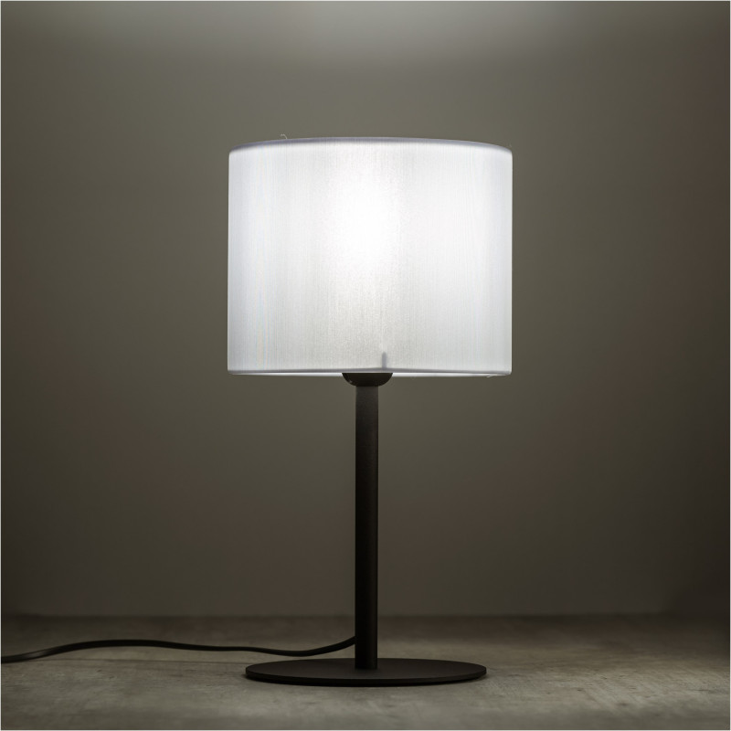 Lampe à poser RONDO WHITE tissu blanc Minimaliste 