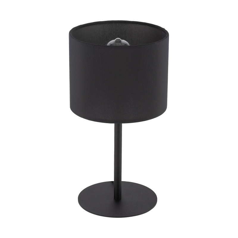 Lampe à poser RONDO BLACK tissu noir Minimaliste 