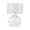 Lampe à poser PALLA WHITE tissu et verre blanc Minimaliste 