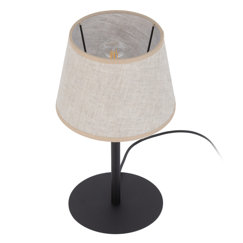 Lampe à poser MAJA NATURE abat-jour lin beige gris Minimaliste 