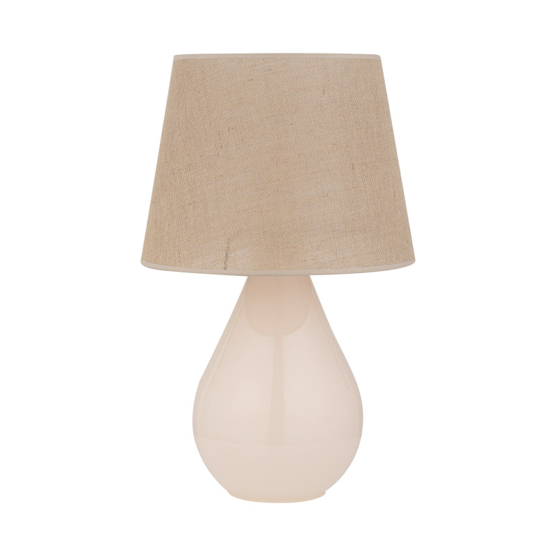 Lampe à poser LACRIMA ECRU tissu et verre beige Minimaliste 