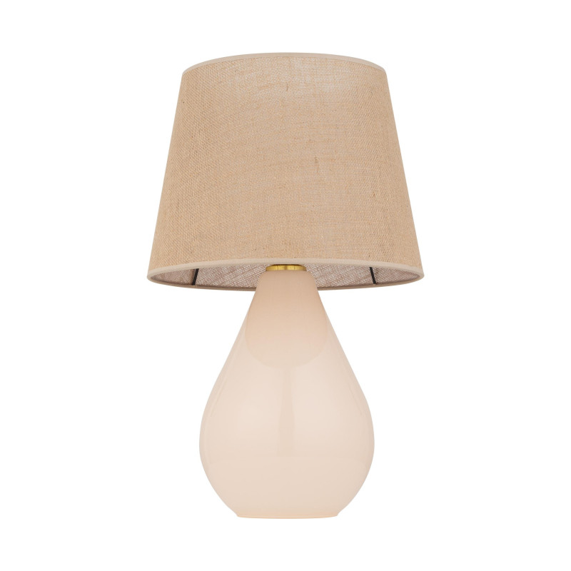 Lampe à poser LACRIMA ECRU tissu et verre beige Minimaliste 