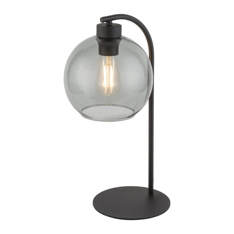 Lampe à poser CUBUS GRAPHITE verre fumé et métal noir Dessign chic 