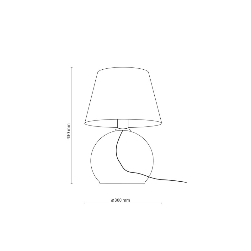 Lampe à poser AUREA Tissu blanc verre clair Minimaliste 