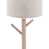 Lampe à poser ALBERO LINEN Lin beige gris et bois Scandinave 