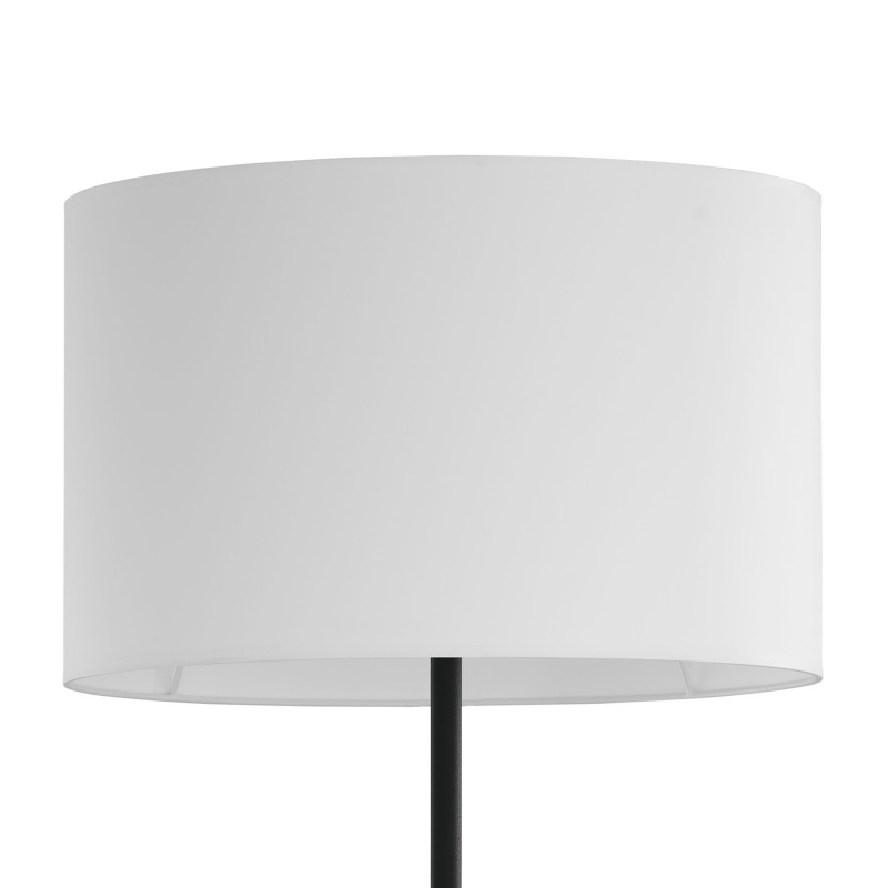 Lampadaire WINSTON WHITE abat-jour tissu blanc pied metal Minimaliste 