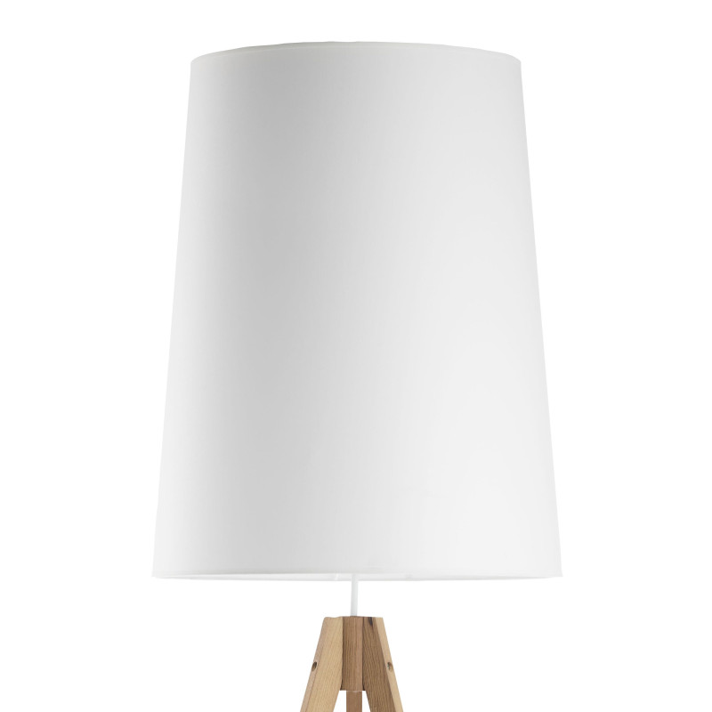 Lampadaire WALZ WHITE bois clair et tissu blanc Nature Scandinave 