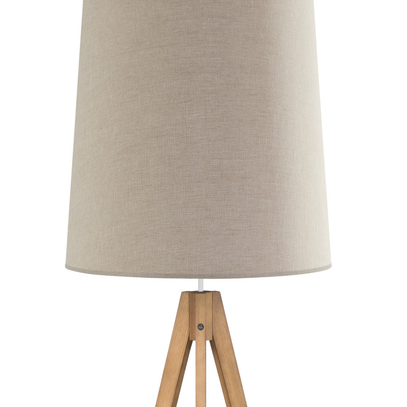 Lampadaire WALZ NATURE bois clair et lin beige gris Nature Scandinave 