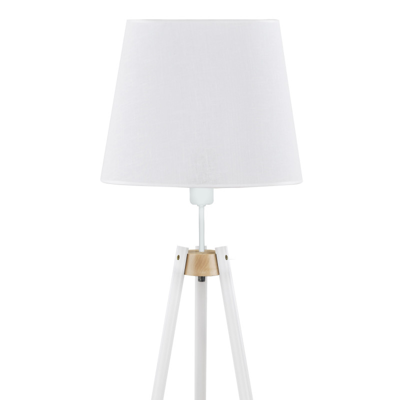 Lampadaire VAIO WHITE tissu blanc et bois Scandinave 