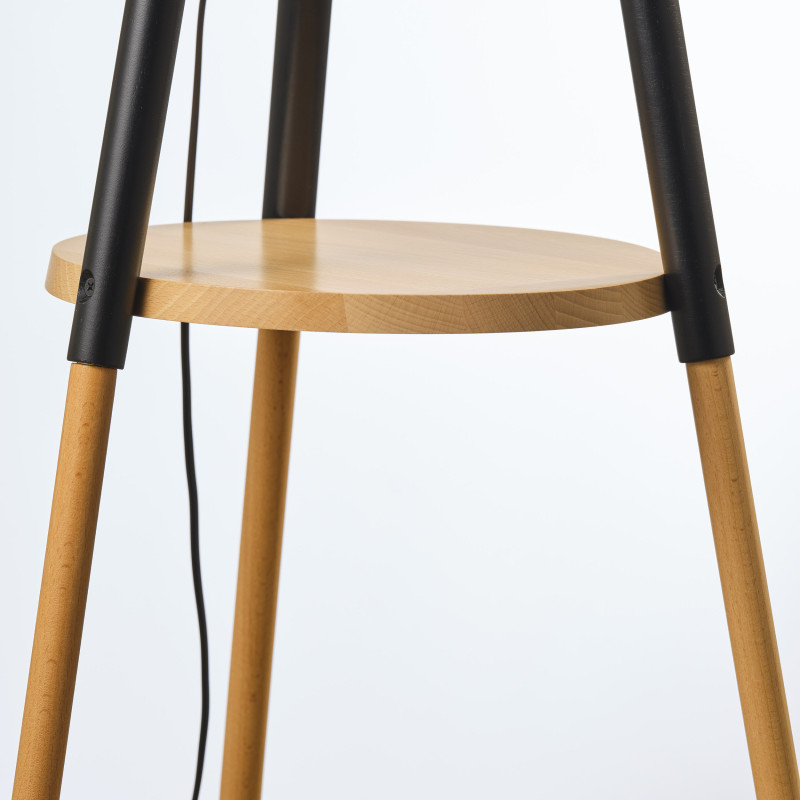 Lampadaire VAIO NATURE lin et bois Scandinave 