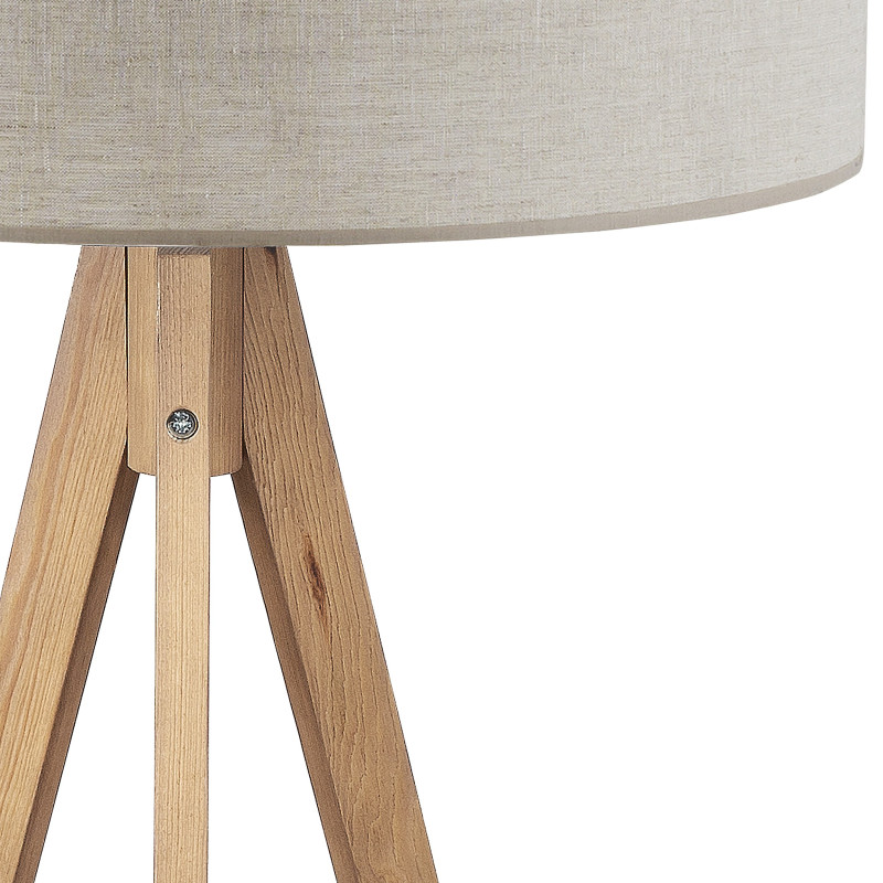 Lampadaire TREVISO NATURE bois clair et lin beige gris Nature Scandinave 