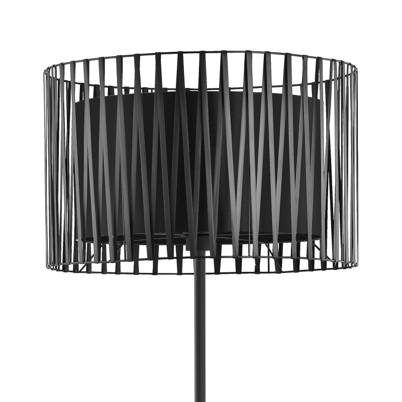 Lampadaire HARMONY BLACK Tissu et métal noir Design chic 