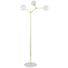 Lampadaire FAIRY GOLD 3 boules verre blanc et metal doré Design chic 