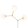 Lampadaire FAIRY GOLD 3 boules verre blanc et metal doré Design chic 