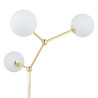 Lampadaire FAIRY GOLD 3 boules verre blanc et metal doré Design chic 