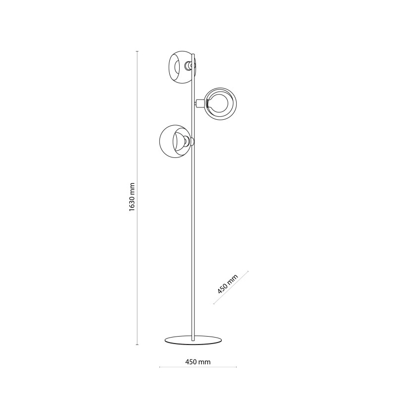 Lampadaire CYKLOP WHITE 3 boules metal blanc Design chic 