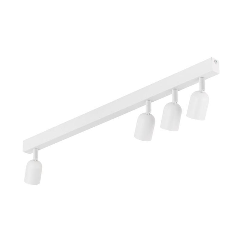 Plafonnier décalé TOP WHITE 4 lampes orientables alignées metal blanc Minimaliste 