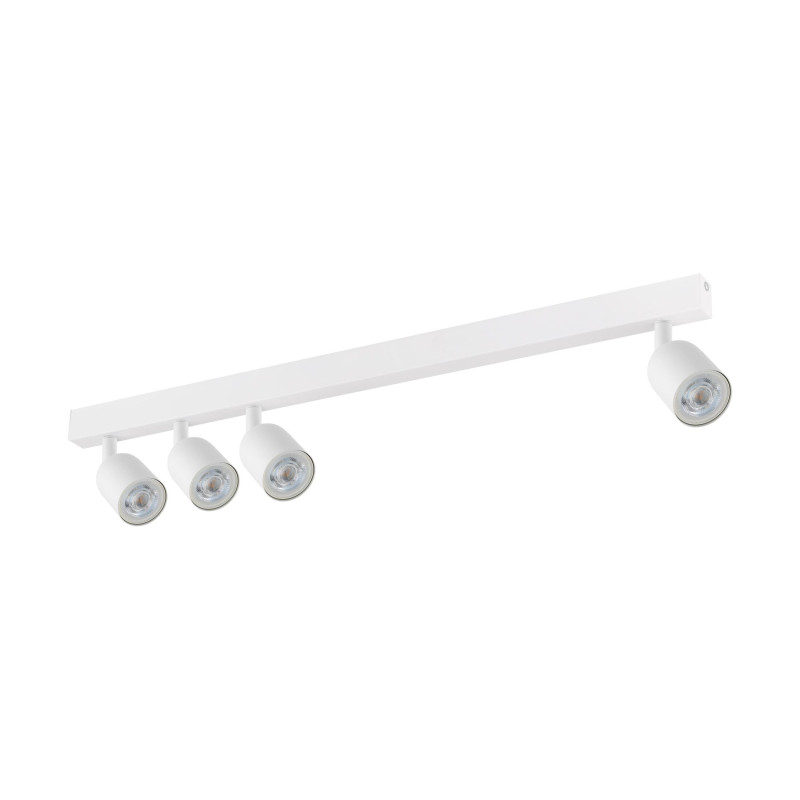 Plafonnier décalé TOP WHITE 4 lampes orientables alignées metal blanc Minimaliste 