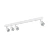 Plafonnier décalé TOP WHITE 4 lampes orientables alignées metal blanc Minimaliste 