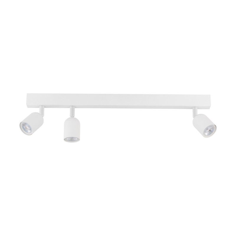 Plafonnier décalé TOP WHITE 3 lampes orientables alignées metal blanc Minimaliste 