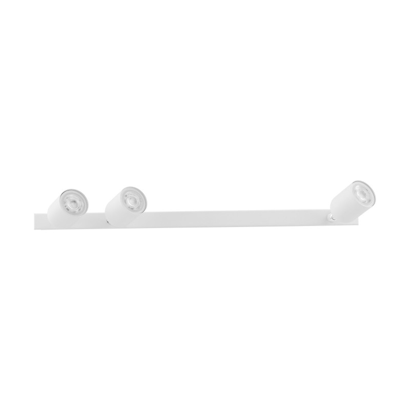 Plafonnier décalé TOP WHITE 3 lampes orientables alignées metal blanc Minimaliste 