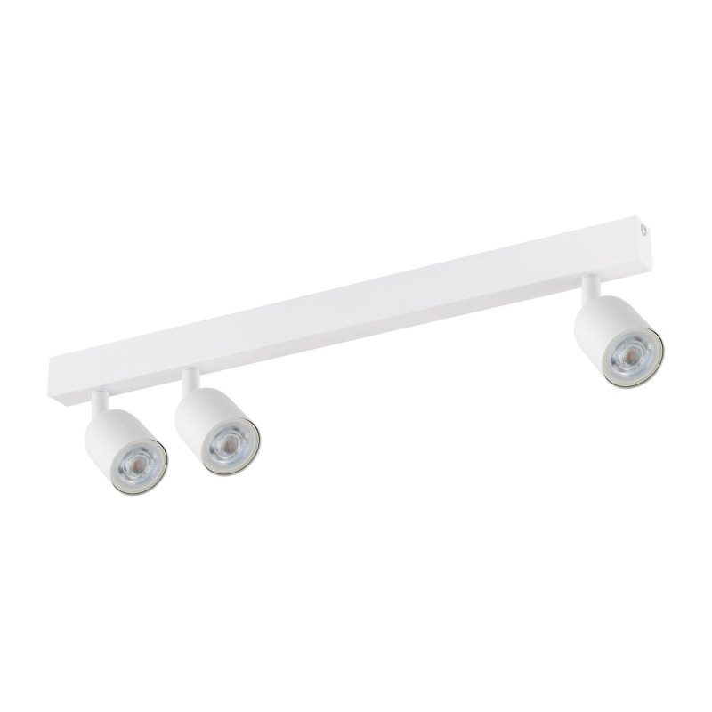 Plafonnier décalé TOP WHITE 3 lampes orientables alignées metal blanc Minimaliste 