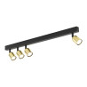 Plafonnier décalé TOP GOLD 4 lampes orientables alignées metal doré Minimaliste 