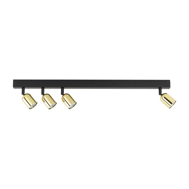 Plafonnier décalé TOP GOLD 4 lampes orientables alignées metal doré Minimaliste 