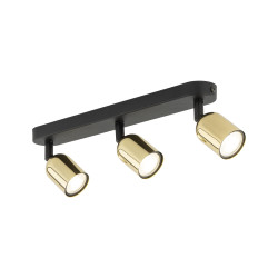 Plafonnier TOP GOLD 3 lampes orientables alignées metal doré Minimaliste 