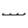 Plafonnier TOP BLACK 4 lampes orientables alignées metal noir Minimaliste 