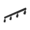 Plafonnier TOP BLACK 4 lampes orientables alignées metal noir Minimaliste 