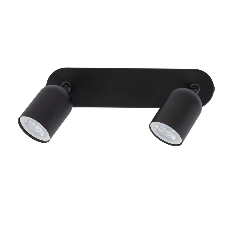 Plafonnier TOP BLACK 2 lampes orientables metal noir Minimaliste 