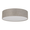 Plafonnier RONDO LINEN rond 60cm tissu lin beige gris Minimaliste 