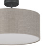 Suspension RONDO LINEN rond 45cm tissu lin beige gris Minimaliste 