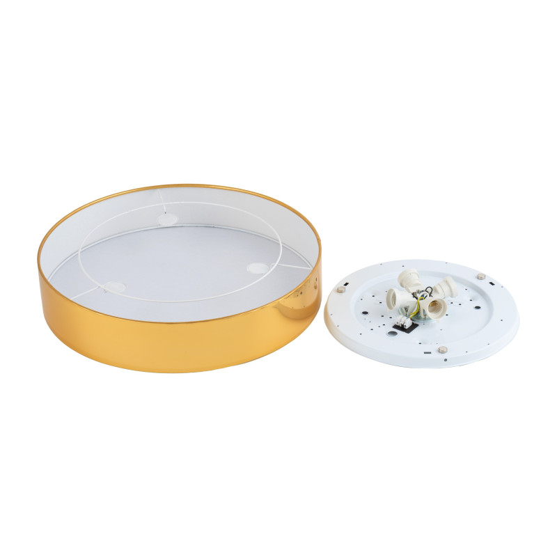 Plafonnier RONDO GOLD rond 60cm tissu doré Minimaliste 