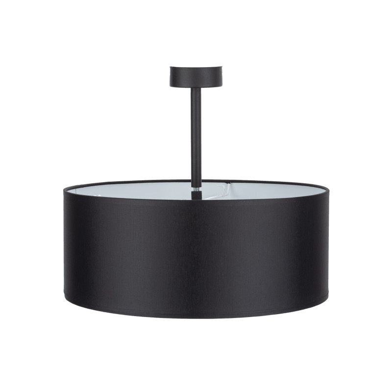 Suspension RONDO BLACK rond 45cm tissu noir Design Minimaliste 