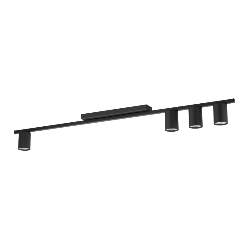 Plafonnier LOGAN BLACK 4 lampes metal noir Minimaliste 