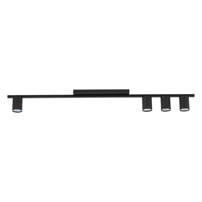 Plafonnier LOGAN BLACK 4 lampes metal noir Minimaliste 