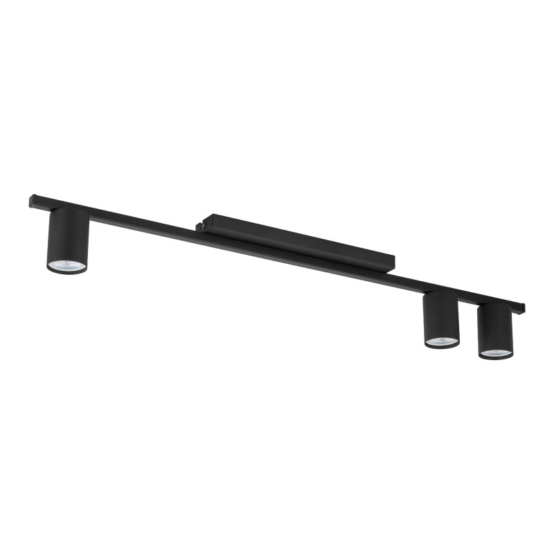 Plafonnier LOGAN BLACK 3 lampes metal noir Minimaliste 