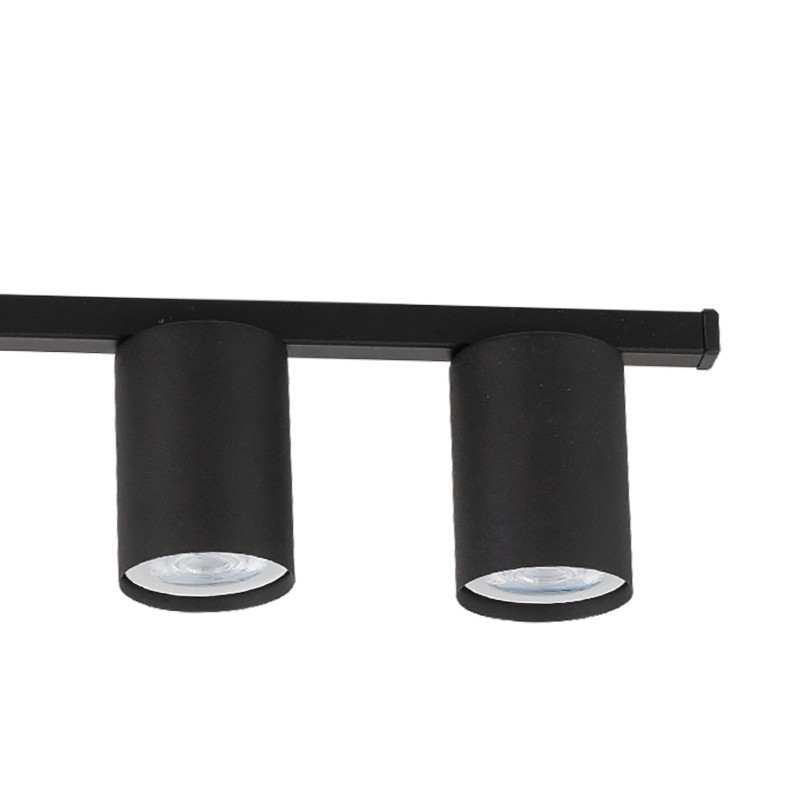 Plafonnier LOGAN BLACK 3 lampes metal noir Minimaliste 