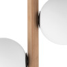 Plafonnier ESTERA WOOD 2 boules verre blanc et support bois Nature 