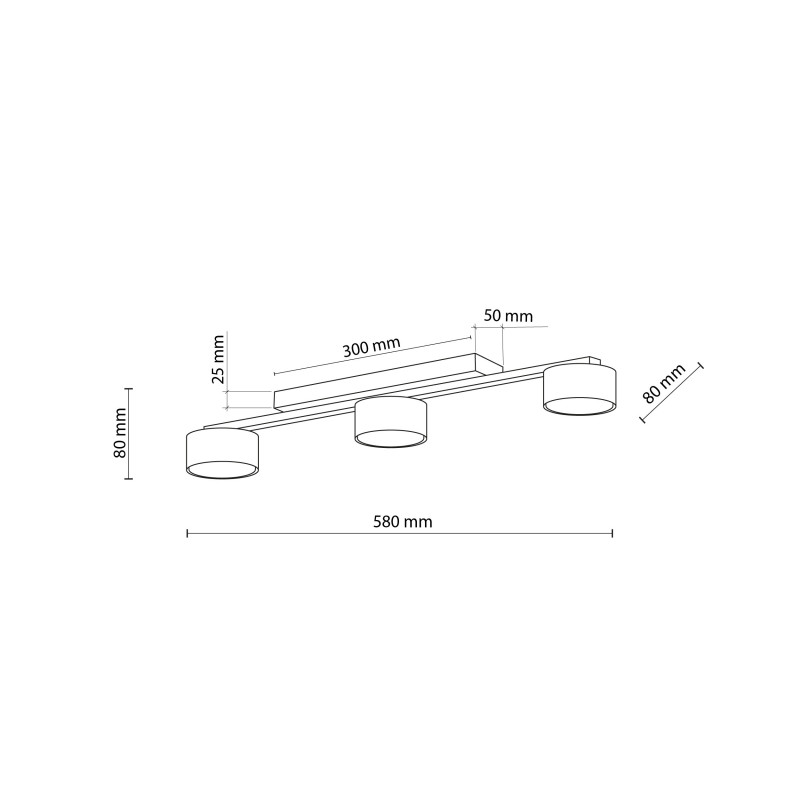 Plafonnier DALLAS GOLD 3 lampes métal doré Design Minimaliste 