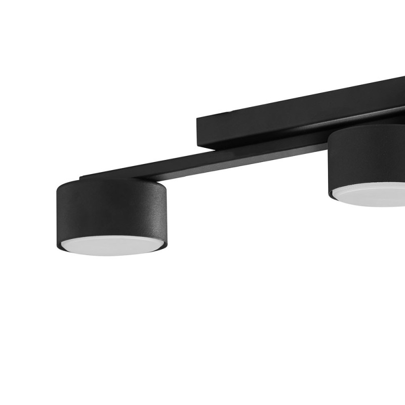 Plafonnier DALLAS BLACK 3 lampes metal noir Minimaliste 